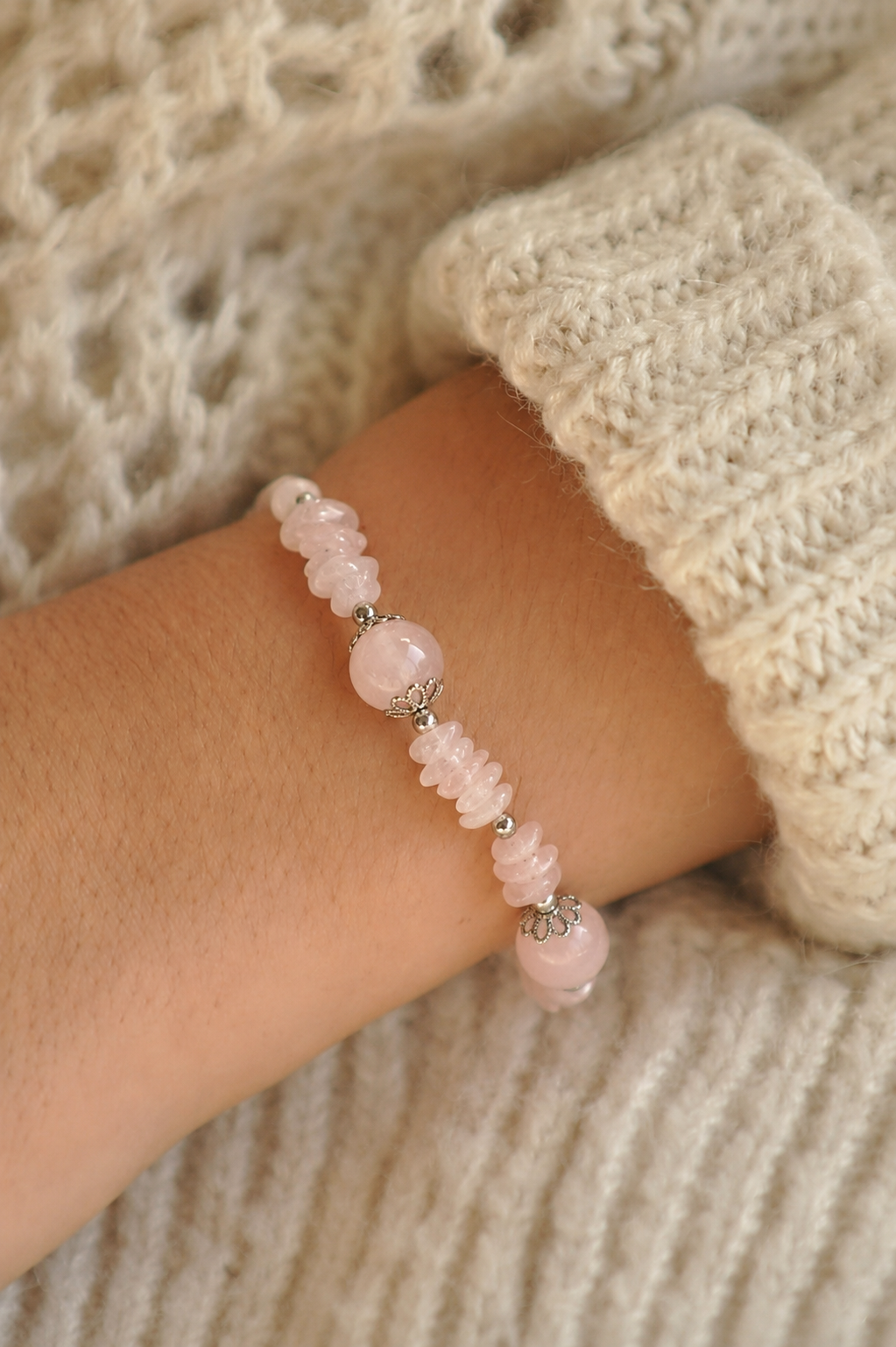 Vòng Mây Hồng | Rose Quartz