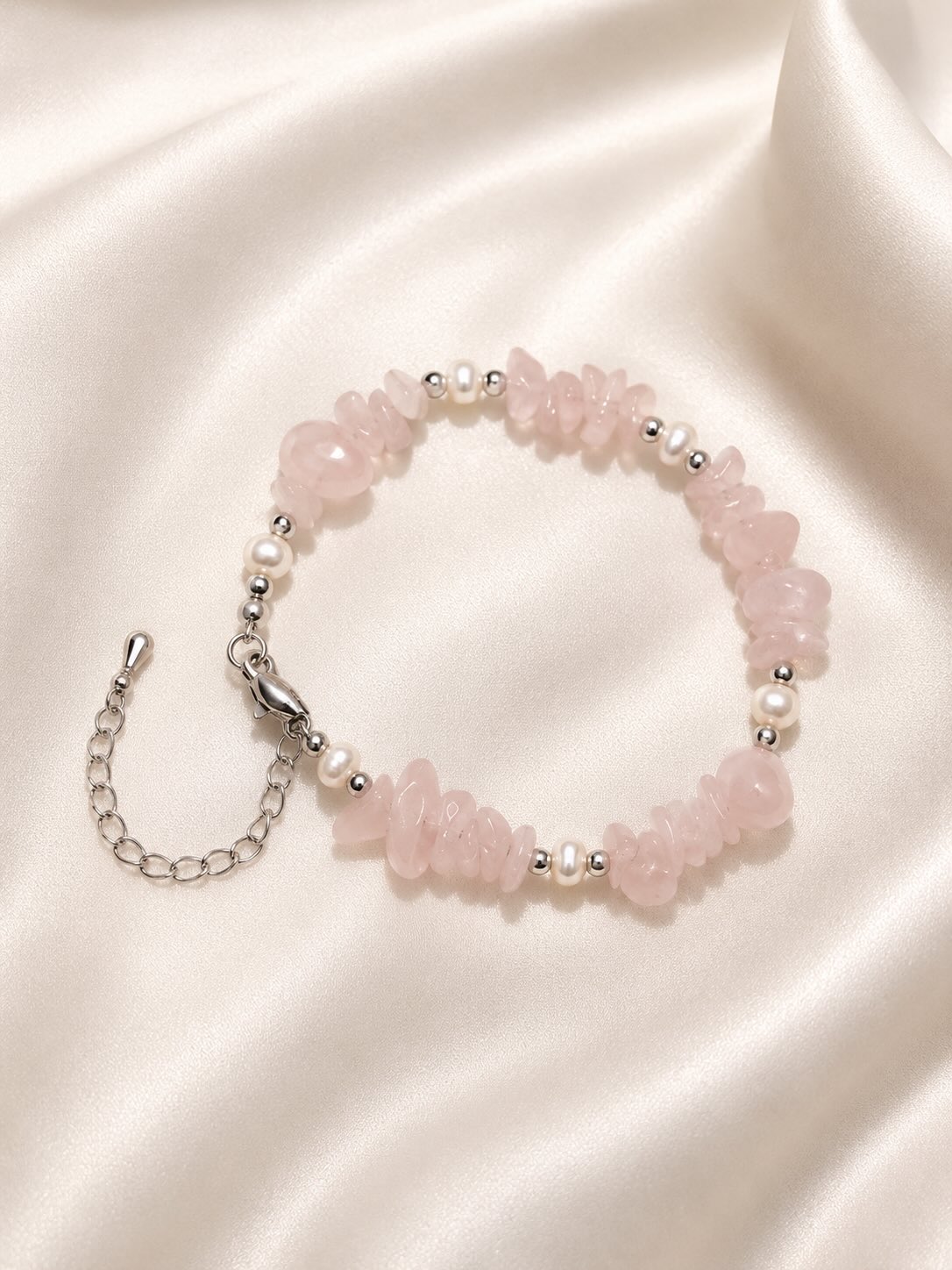 Vòng Tay Đá Rose Quartz & Pearl – Vòng Thương