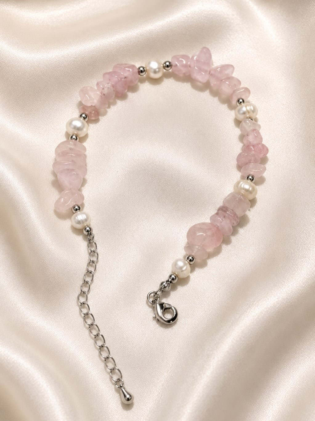 Vòng Tay Đá Rose Quartz & Pearl – Vòng Thương