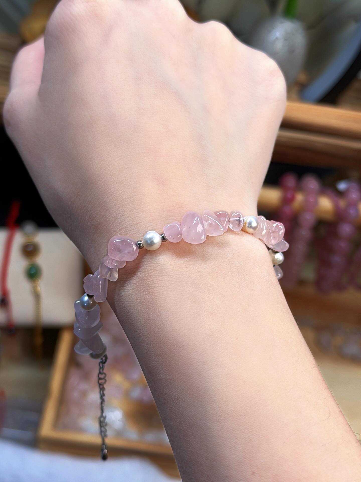 Vòng Tay Đá Rose Quartz & Pearl – Vòng Thương