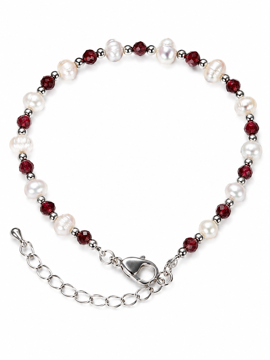 Vòng Nàng Thơ Đỏ | Garnet & Pearl