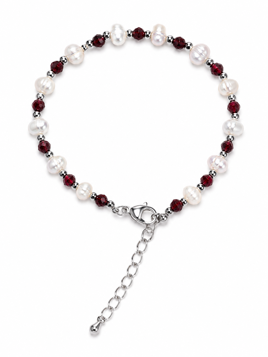Vòng Nàng Thơ Đỏ | Garnet & Pearl