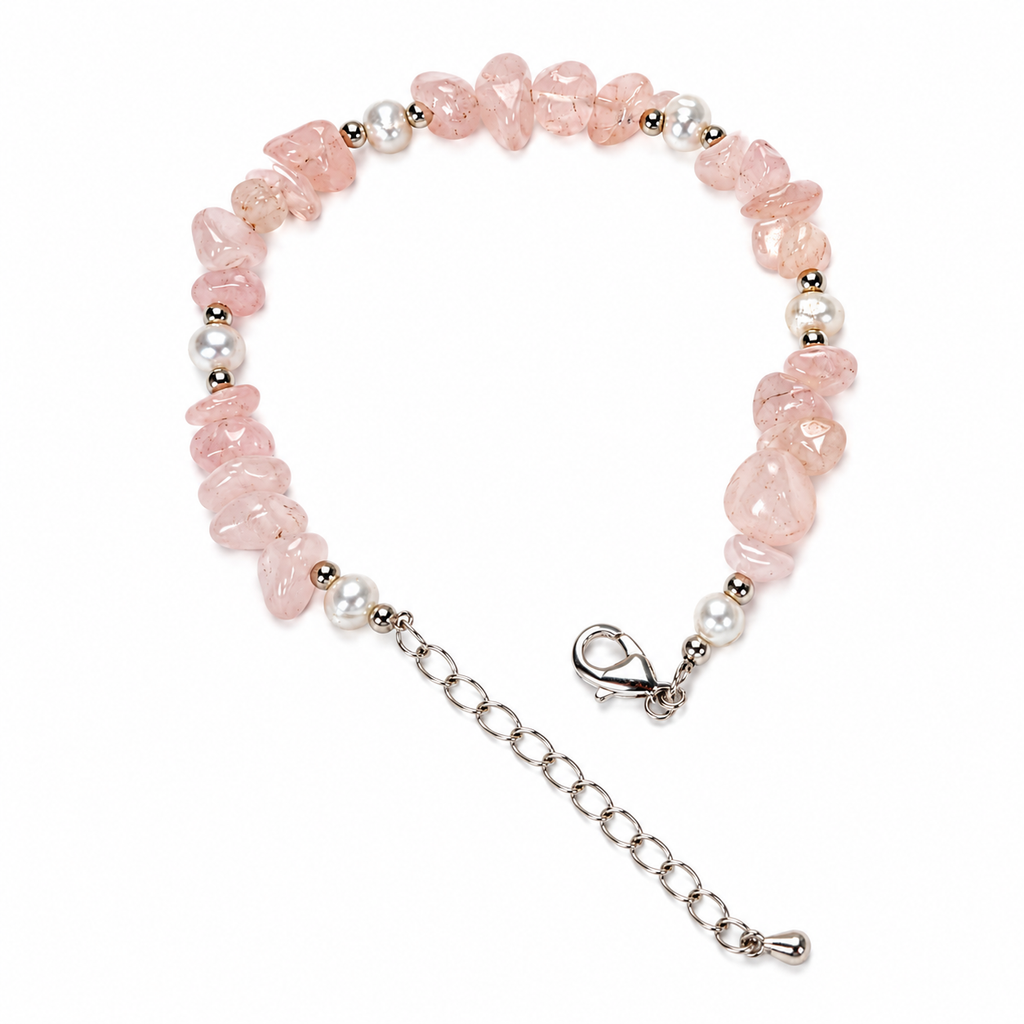 Vòng Tay Đá Rose Quartz & Pearl – Vòng Thương