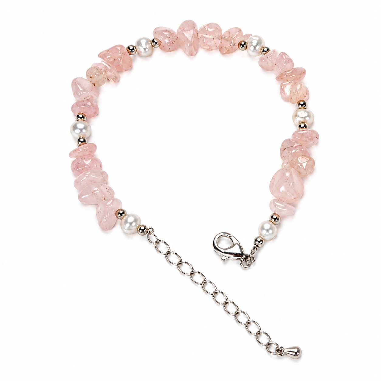 Vòng Tay Đá Rose Quartz & Pearl – Vòng Thương