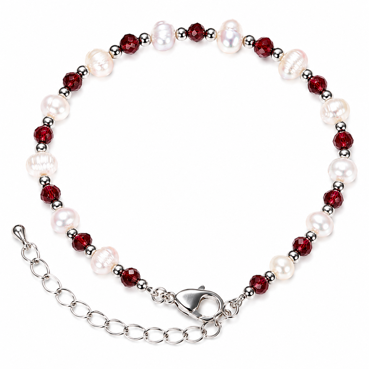 Vòng Nàng Thơ Đỏ | Garnet & Pearl