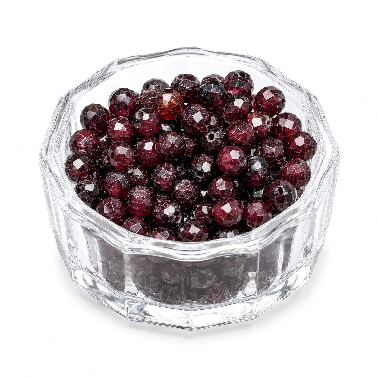 Hạt đá Garnet đỏ rượu cắt giác dùng để mix vòng tay handmade