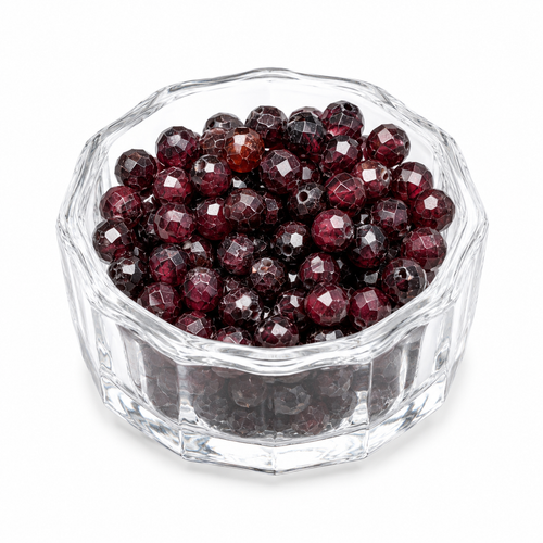 Hạt đá Garnet đỏ rượu cắt giác dùng để mix vòng tay handmade
